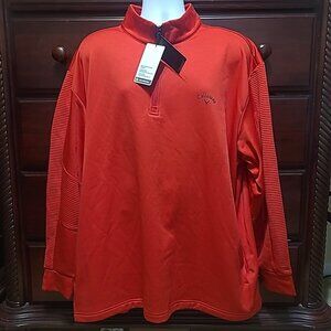 Callaway Opti Therm 1/4 Zip Golf Pullover Sweater Red Stretch NWT Mens 2X $95